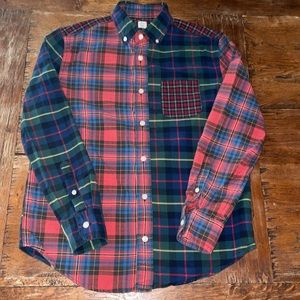 Crewcuts Mixed Print Plaid Button Down